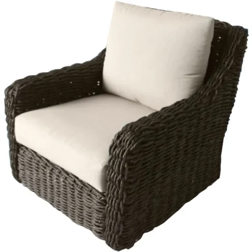 Living Accents Rochdale Brown Wicker Frame Swivel Chair Gray (Pack of 2)