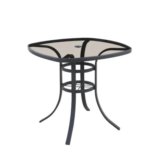 Living Accents Roscoe Black Square Glass Balcony Table
