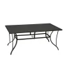 Living Accents Roscoe Black Rectangular Steel Slat Top Dining Table