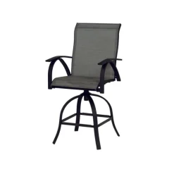 Living Accents Roscoe Black Steel Frame Sling Swivel Chair (Pack of 2)