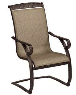 Living Accents Spring Sling 1 pc. Brown Aluminum Frame Chair (Pack of 6)
