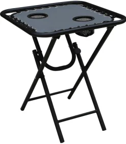 Living Accents Square Gray Bungee Side Table
