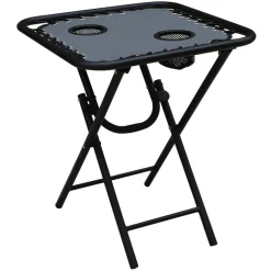 Living Accents Square Gray Bungee Side Table