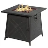 Living Accents Steel Brown Square Propane Fire Pit 50,000 BTU 25.5 H x 28 W x 28 D in.