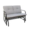 Living Accents Steel Frame Gray/Black Jefferson Double Glider 500 lbs. Capacity, 32.31 Hx45.51 W in.