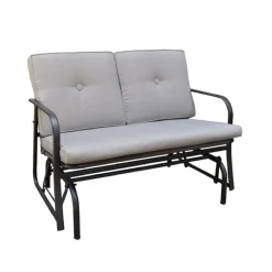 Living Accents Steel Frame Gray/Black Jefferson Double Glider 500 lbs. Capacity, 32.31 Hx45.51 W in.