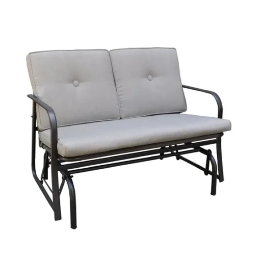 Living Accents Steel Frame Gray/Black Jefferson Double Glider 500 lbs. Capacity, 32.31 Hx45.51 W in.