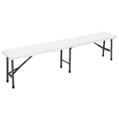 Living Accents White Plastic Folding Bench