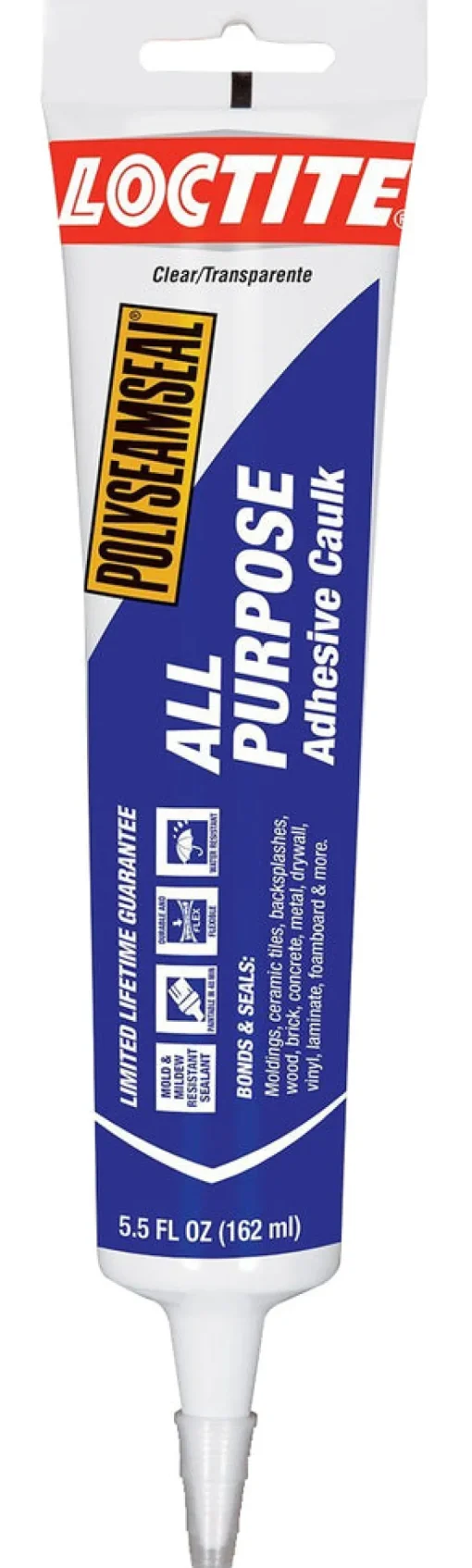 Loctite Polyseamseal Clear Acrylic All Purpose Adhesive Caulk 5.5 oz