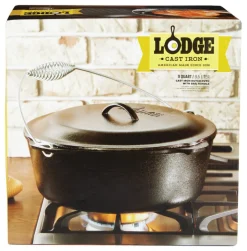 Lodge Logic Cast Iron Dutch Oven 12.875 in. 9 qt Black