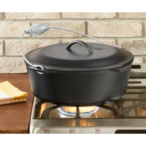 Lodge Logic Cast Iron Dutch Oven 12.875 in. 9 qt Black