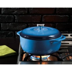 Lodge Logic Cast Iron Dutch Oven 10.5 in. 6 qt Blue