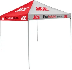 Logo Chairs Canopy Tent 9' X 9' Steel Frame Red