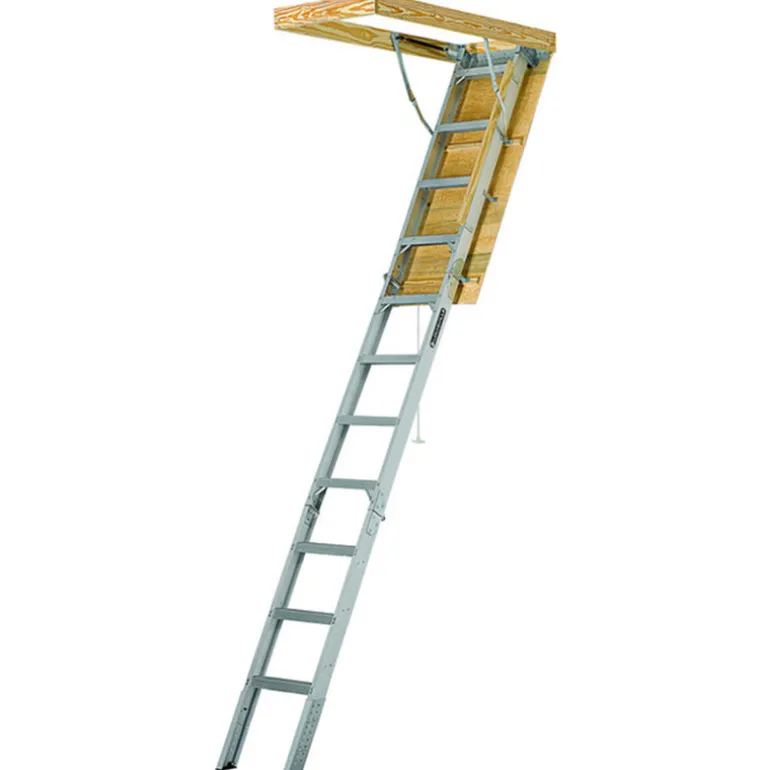 Louisville 10.3 ft. H x 25.5 in. W Aluminum Attic Ladder Type IAA 375 lb. capacity