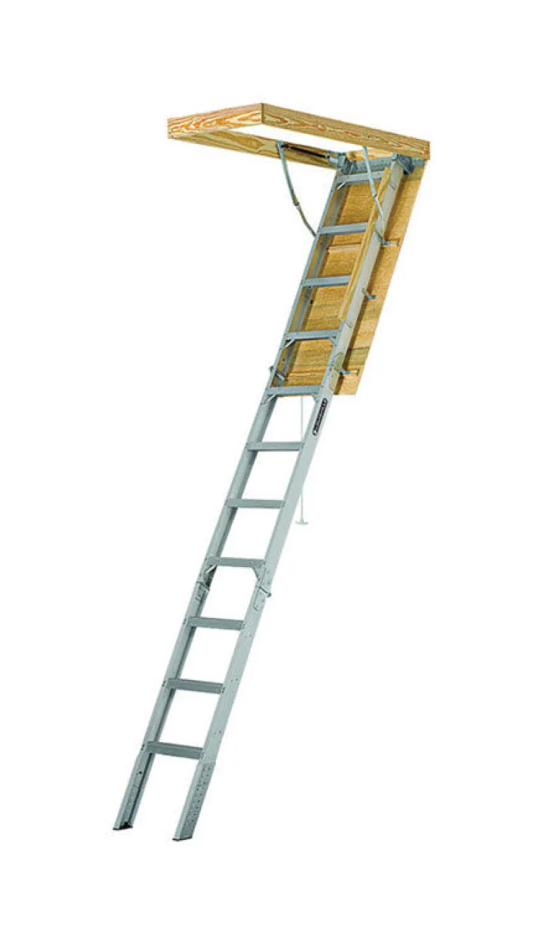 Louisville 10.3 ft. H x 25.5 in. W Aluminum Attic Ladder Type IAA 375 lb. capacity