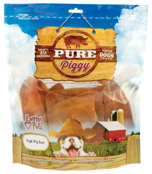 Loving Pets American Farms Pig Ears Beef Treats For Dog 1 lb 11 in. 1 pk