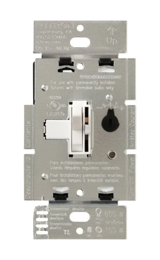 Lutron Toggler White 150 W 3-Way Dimmer Switch 1 pk