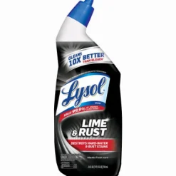Lysol Lime and Rust Remover No Scent Toilet Bowl Cleaner 24 oz. Gel (Pack of 9)