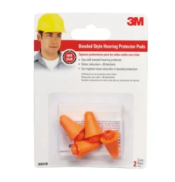 3M 28 dB Polyurethane Foam Band Earplugs Orange 2 pair