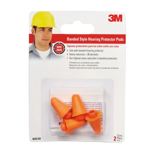 3M 28 dB Polyurethane Foam Band Earplugs Orange 2 pair