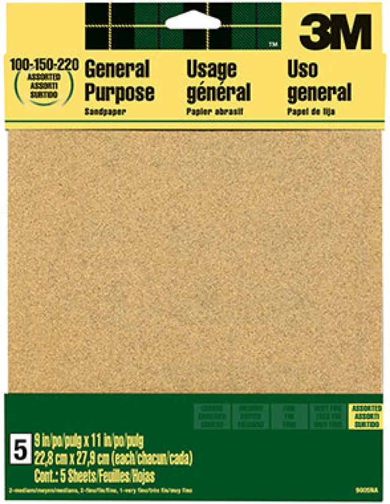 3M 11 in. L x 9 in. W 150 Grit Aluminum Oxide Sandpaper 5 pk (Pack of 10)
