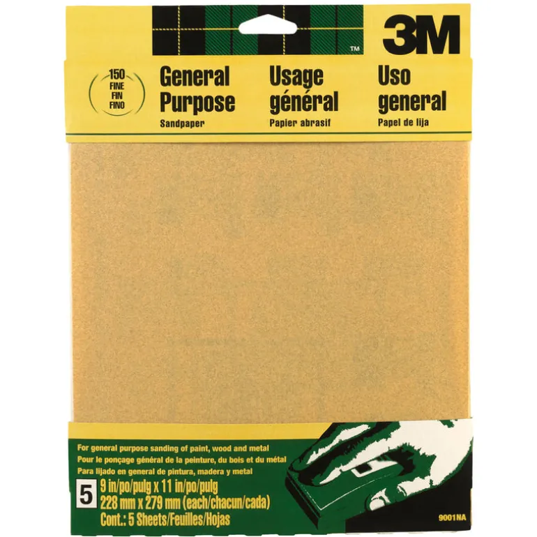 3M 11 in. L x 9 in. W 150 Grit Aluminum Oxide Sandpaper 5 pk (Pack of 10)