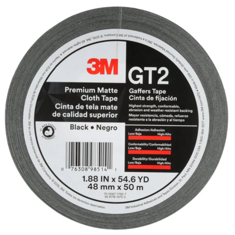 3M 1.88 in. W X 54.6 yd L Black Gaffer's Tape