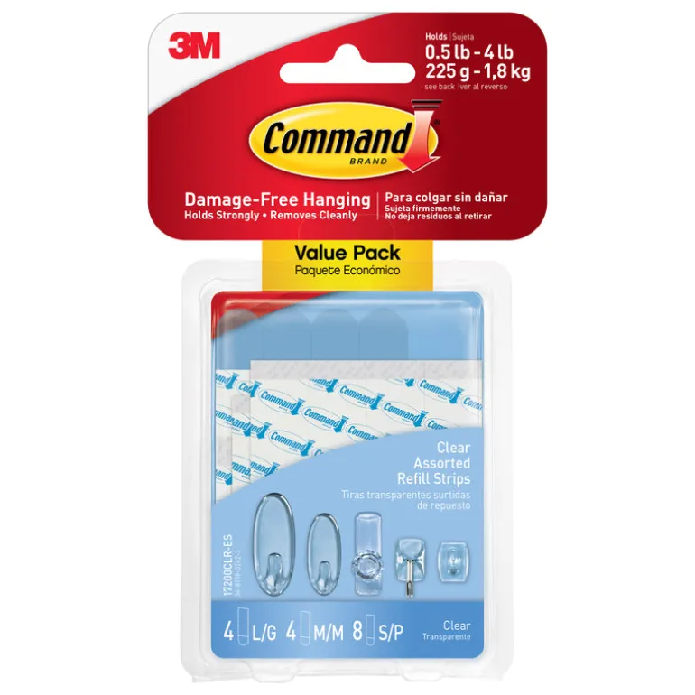 3M Command Assorted Foam Adhesive Strips 3-3/8 in. L 16 pk (Pack of 6)