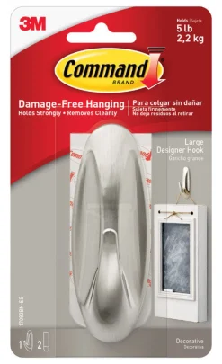 3M Command Large Metal Hook 4-1/8 In. L 1 Pk
