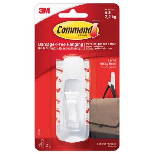 3M Command Large Plastic Hook 3-7/8 In. L 1 Pk