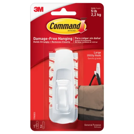 3M Command Large Plastic Hook 3-7/8 In. L 1 Pk