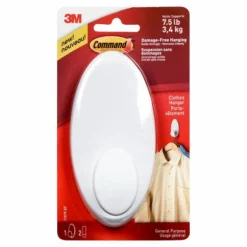 3M Command Large Plastic Hook 5 in. L 1 pk