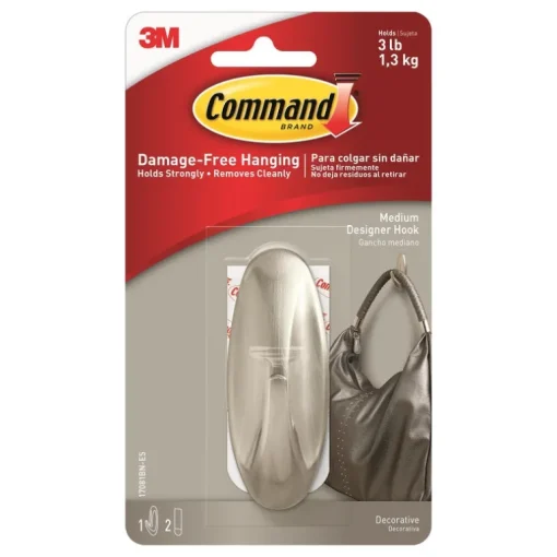 3M Command Medium Plastic Hook 3-1/8 in. L 1 pk (Pack of 4)