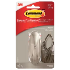 3M Command Medium Plastic Hook 3-1/8 in. L 1 pk (Pack of 4)