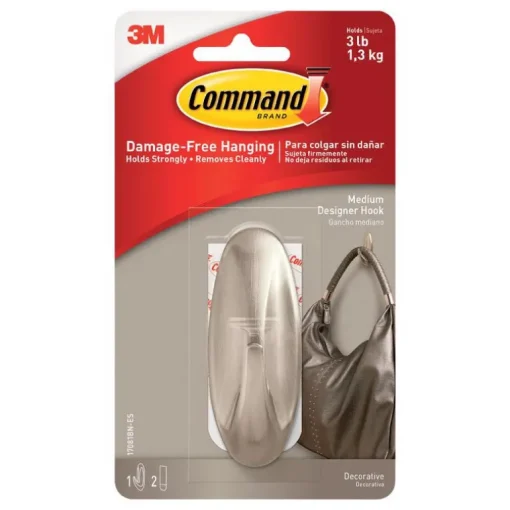 3M Command Medium Plastic Hook 3-1/8 in. L 1 pk (Pack of 4)