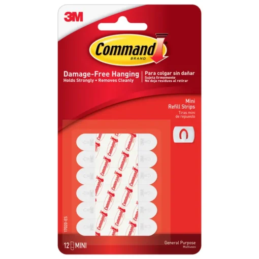 3M Command Mini Foam Adhesive Strips .5 in. L 12 pk