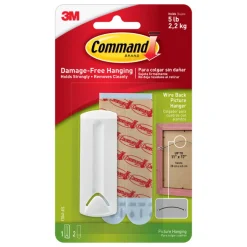 3M Command Plastic Coated White Plastic Wire Backed Picture Hanger 5 Lb. 1 Pk