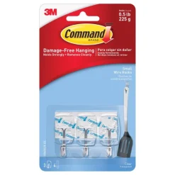 3M Command Small Plastic Hook 1-5/8 In. L 3 Pk