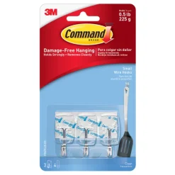 3M Command Small Plastic Hook 1-5/8 In. L 3 Pk