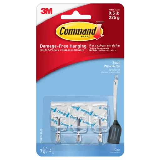 3M Command Small Plastic Hook 1-5/8 In. L 3 Pk