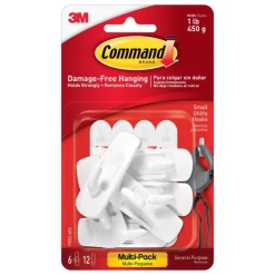 3M Command Small Plastic Hook 2-3/8 In. L 6 Pk