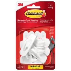 3M Command Small Plastic Hook 2-3/8 In. L 6 Pk