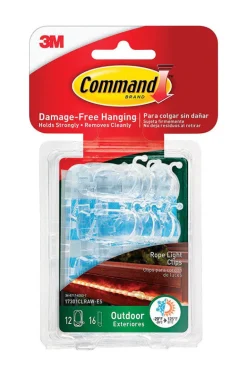 3M Command Small Plastic Light Clips 1.33 in. L 12 pk