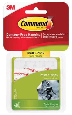 3M Command White Poster Strips 1 lb 48 pk