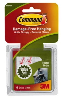 3M Command White Poster Strips 1 lb 48 pk