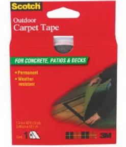 3M Scotch Water Repellent Non-Slip Withe Vinyl Reversible Outdoor Carpet Tape 1.4 W in. x 40 L ft.