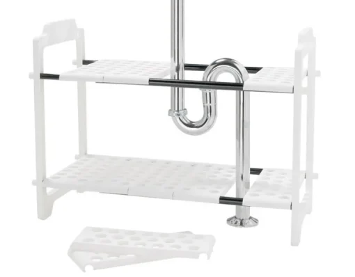 Madesmart 17.25 in. H X 2.75 in. W X 18.13 in. L White Under-the-Sink Shelf