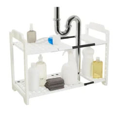Madesmart 17.25 in. H X 2.75 in. W X 18.13 in. L White Under-the-Sink Shelf