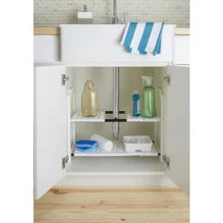 Madesmart 17.25 in. H X 2.75 in. W X 18.13 in. L White Under-the-Sink Shelf