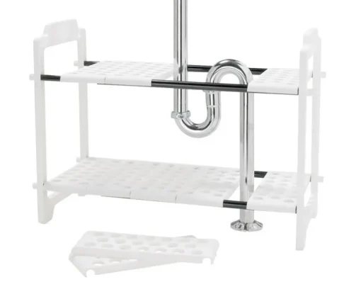Madesmart 17.25 in. H X 2.75 in. W X 18.13 in. L White Under-the-Sink Shelf